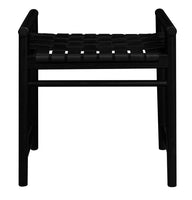 Elliot Single Seater Bench with Genuine Leather (Black)
