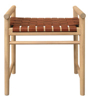 Elliot Single Seater Bench with Genuine Leather (Natural)