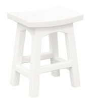 Tokyo Solid Mahogan Timber Footstool (White)