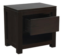 Amsterdam Solid Mahogany Timber 1 Drawer Bedside Table (Chocolate)