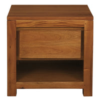 Amsterdam Solid Mahogany Timber 1 Drawer Bedside Table (Light Pecan)