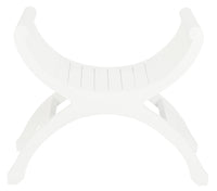 Maeve Solid Mahogany Single Seater Stool (White)