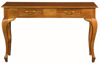 Queen Ann 2 Drawer Sofa Table (Light Pecan)