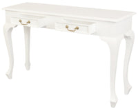 Queen Ann 2 Drawer Sofa Table (White)