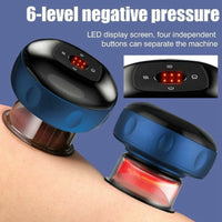 12 levels Electric Cupping Therapy Smart Scraping Massager Red Light Heating Body Slimming Blue