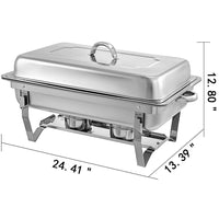 9L Chafing Dish Set Buffet Pan Bain Marie Bow Stainless Steel Food Warmer(1*9L)