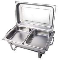 9L Chafing Dish Set Buffet Pan Bain Marie Bow Stainless Steel Food Warmer(2*4.5L)
