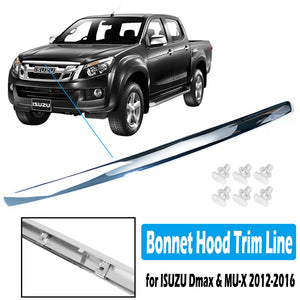 Chrome ABS Car Front Line Bonnet Hood Trim for ISUZU D-Max Dmax MU-X 2012-2016