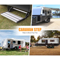 Caravan Step Aluminium 200KG Pull Out Step Folding Camper Trailer Motorhome Step
