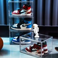 1PC Ultra-clear sneaker storage magnetic side display acrylic shoe box shoe box