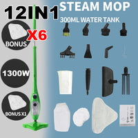 Steam Mop Handheld Carpet Cleaner High Pressure Steamer Floor Cleaning 1300W