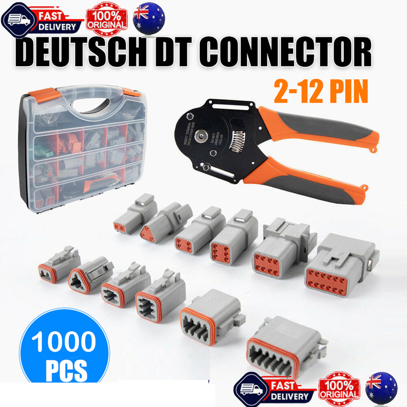 1000PCS Deutsch DT Connector Plug Kit With Genuine Deutsch Crimp Tool Auto Marine Kings Warehouse Australia