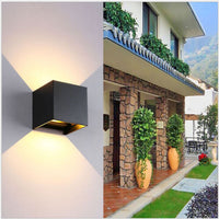 2PCS 12W LED Wall Light Waterproof Up Down Lamp Cube Sconce Yard Indoor Outdoor