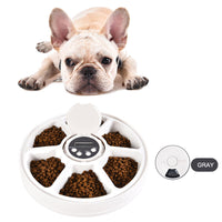 Auto LCD Digital Dog Pet Feeder Dispenser Food Bowl Cat 6 Meal Automatic Program