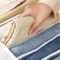 2PCS 7 Grids Mesh Foldable Clothes Storage Jeans Pants Organizer Clothes Organizer 36X25X20CM