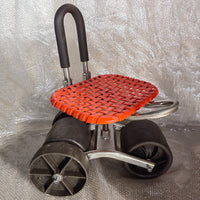 Garden Cart Rolling Stool W/ 4 Wheels Height Adjustable Gardening Helper Seat