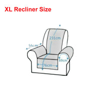 Black XL Recliner Waterproof Recliner Chair Cover with Non Slip Strap Slip Cover for Recliner