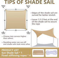 Waterproof Shade Sail Awning Cloth Rectangle Triangle Square Sand Sun Canopy AU