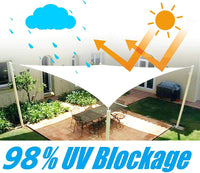 Heavy Duty Waterproof Sun Shade Sail Square Rectangle 320GSM HDPE 98% UV Block