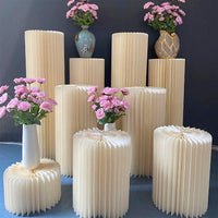 3 PCS Carboard Round Plinth Cylinder Pedestal Wedding Flower Display Stand