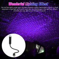 Starry Sky Projection Lamp Blue Purple Violet Mini USB Car Roof Star Night Light