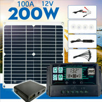 200W 12V Solar Panel Kit With Regulator 200 watt Mono Caravan Camping Charger