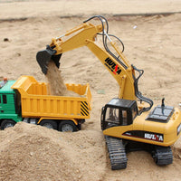 Remote Control Excavator Digger Construction RC Truck Vehicle Toys for Kids Gift