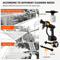 High Pressure Washer  3 in 1 Nozzle Portable Cordless Cleaner Battery Set 21V
