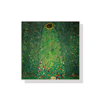 50cmx50cm Sunflower by Gustav Klimt White Frame Canvas Wall Art