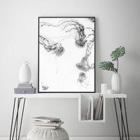 Wall Art 90cmx135cm Jellyfish Black Frame Canvas