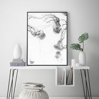 Wall Art 100cmx150cm Jellyfish Black Frame Canvas