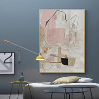 80cmx120cm Abstract Pink Gold Frame Canvas Wall Art