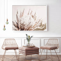 60cmx90cm Pure Protea II White Frame Canvas Wall Art