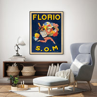 Wall Art 100cmx150cm Florio S.O.M Black Frame Canvas