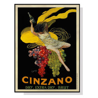 Wall Art 90cmx135cm Cinzano Black Frame Canvas