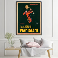 50cmx70cm Maccheroni Pianiciani Black Frame Canvas Wall Art