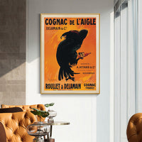 Wall Art 40cmx60cm Cognac de l Aigle Gold Frame Canvas