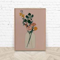 Wall Art 100cmx150cm Boho Floral Wood Frame Canvas