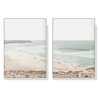 50cmx70cm Coastal Prints 2 Sets White Frame Canvas Wall Art