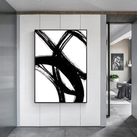 Wall Art 40cmx60cm Minimalist Black Artwork Black Frame Canvas