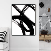 80cmx120cm  Minimalist Black Artwork Black Frame Canvas Wall Art