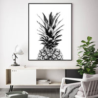 Wall Art 40cmx60cm Pineapple Black Frame Canvas