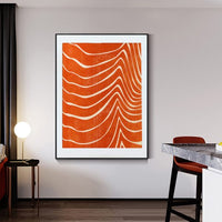 50cmx70cm Abstract Orange Black Frame Canvas Wall Art