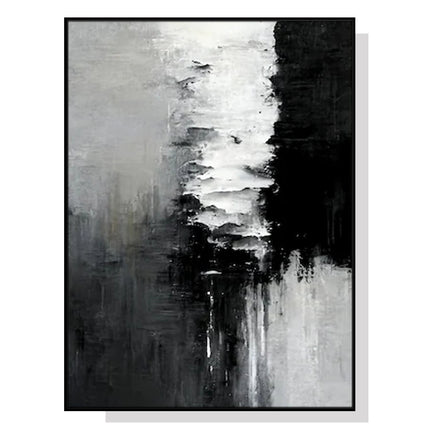 80cmx120cm Abstract Black White Artwork Black Frame Canvas Wall Art