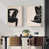 60cmx90cm Female Figure 2 Sets Gold Frame Canvas Wall Art