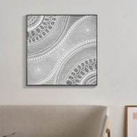 90cmx90cm Nayiri Bami Black Frame Canvas Wall Art