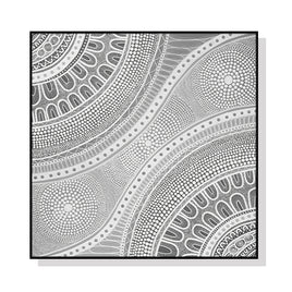 100cmx100cm Nayiri Bami Black Frame Canvas Wall Art 