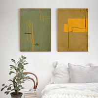 80cmx120cm United Study 2 Sets Gold Frame Canvas Wall Art