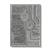 50cmx70cm Clustered Dots A Black Frame Canvas Wall Art