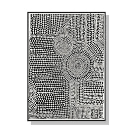 100cmx150cm Clustered Dots A Black Frame Canvas Wall Art 